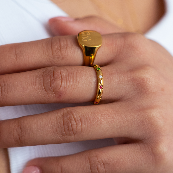 Starburst Band Ring - Gold & Silver