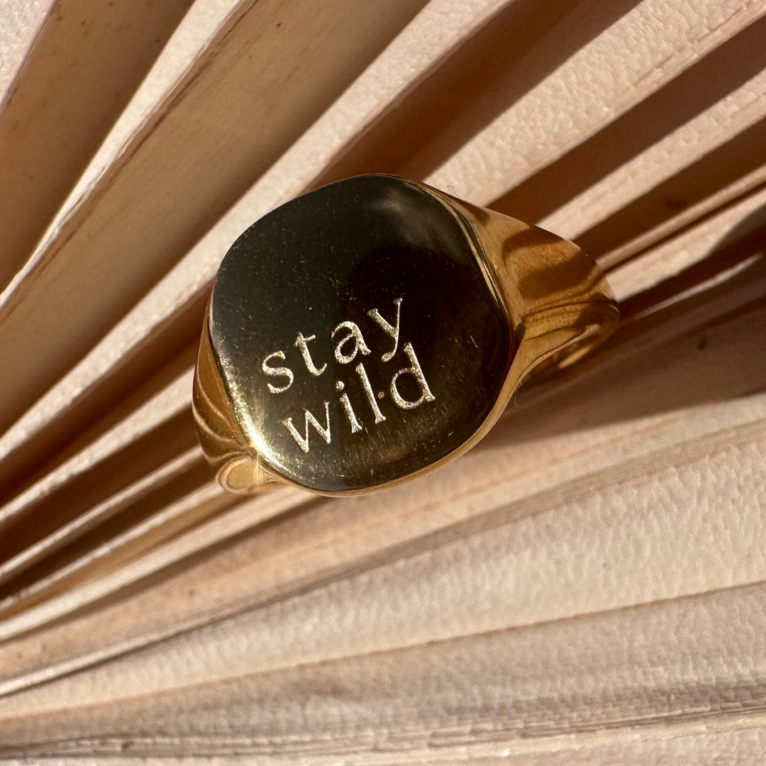 Stay Wild Signature Signet Ring waterproof jewellery.