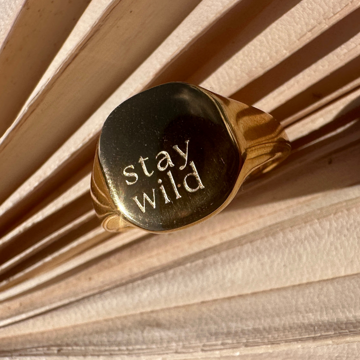 Stay Wild Signature Signet Ring waterproof jewellery.