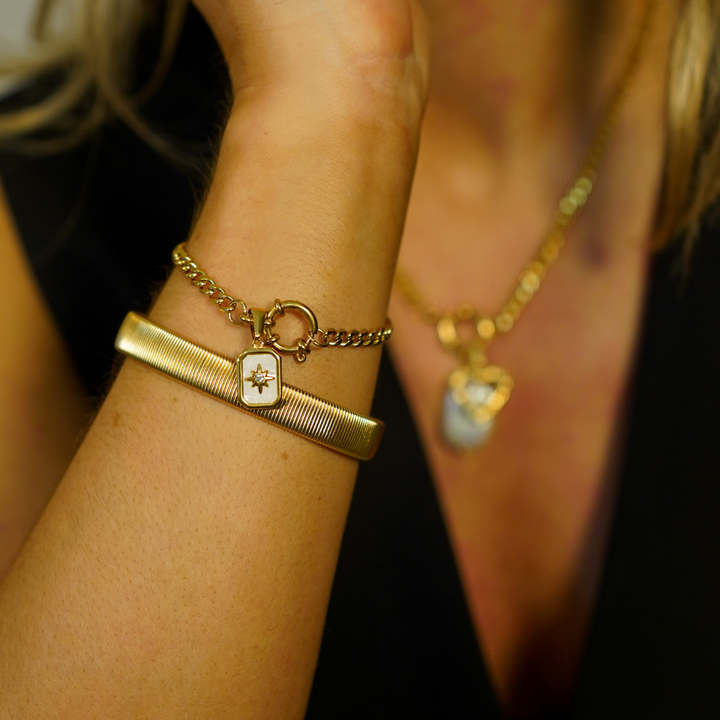 Cuban Clasp Chain Bracelet waterproof jewellery.