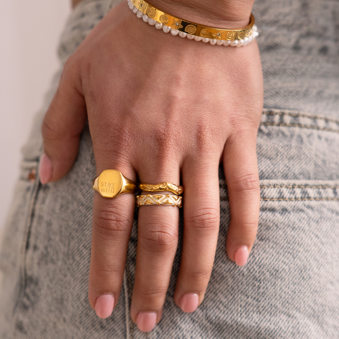 Stay Wild Signature Signet Ring - Gold & Silver