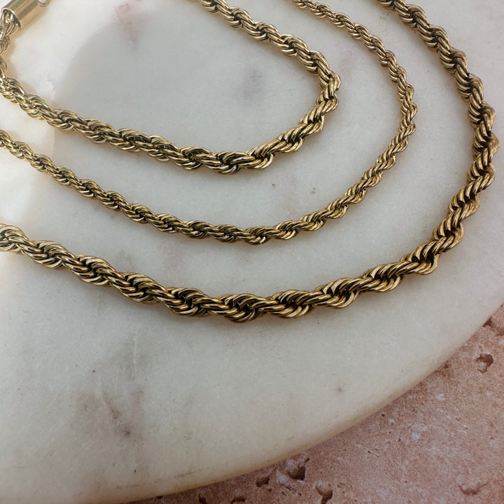 Twisted Rope Necklace - Chunky waterproof jewellery.