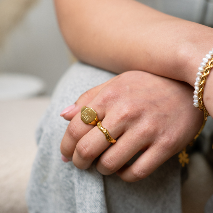 Stay Wild Signature Signet Ring - Gold & Silver