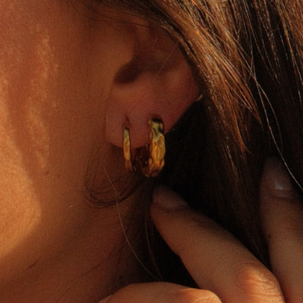 Riptide Hoop Earrings - Thin waterproof jewellery.