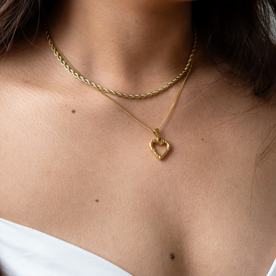 Twisted Rope Necklace - Thin - Gold