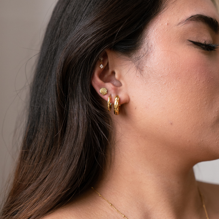 Meet Me At The Beach Stud Earrings - Gold & Silver