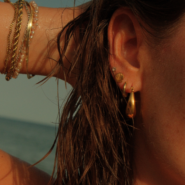Dome Hoop Earrings waterproof jewellery.