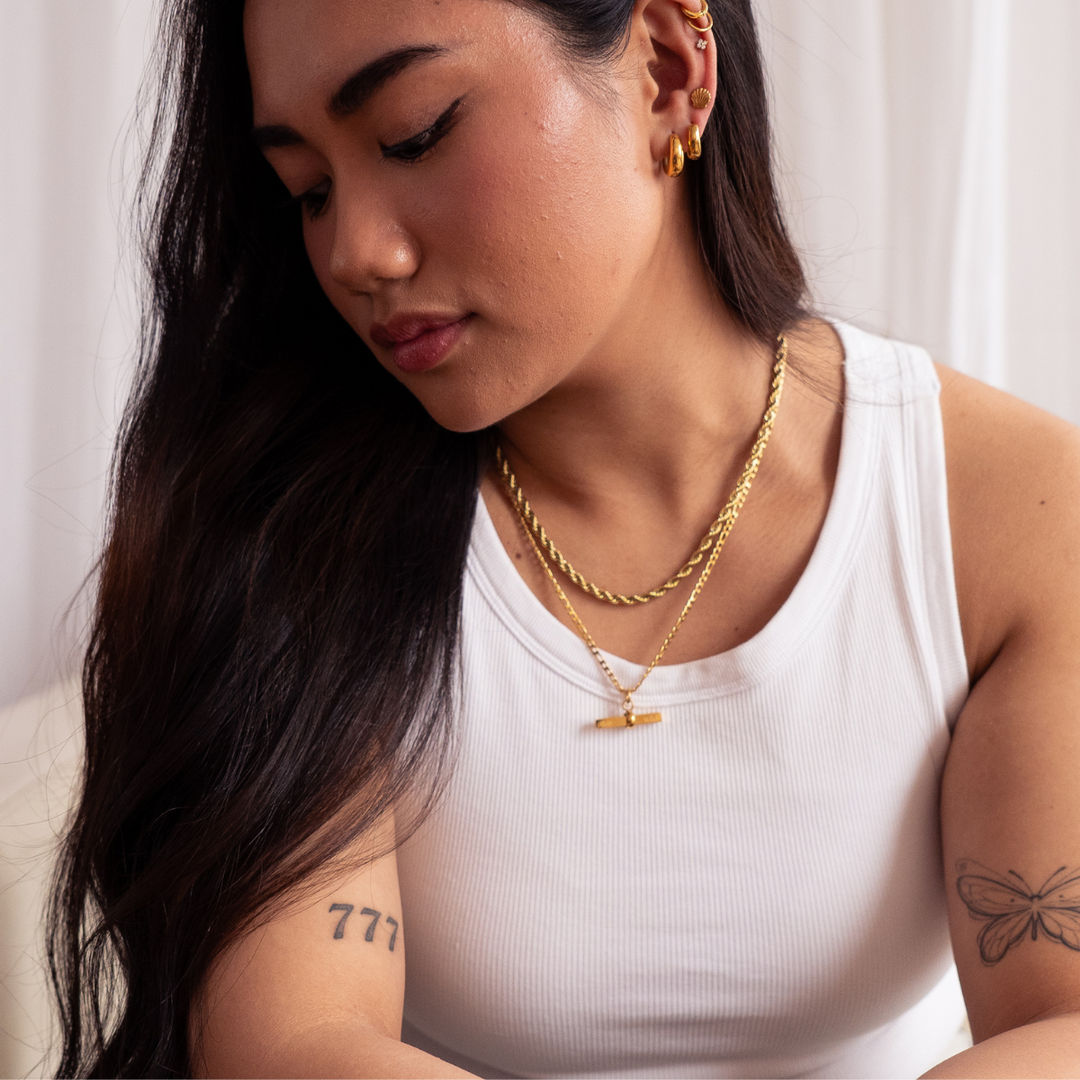 Stay Wild Signature T-Bar Necklace - Gold & Silver