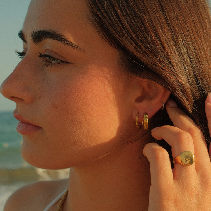 Riptide Hoop Earrings - Thin waterproof jewellery.