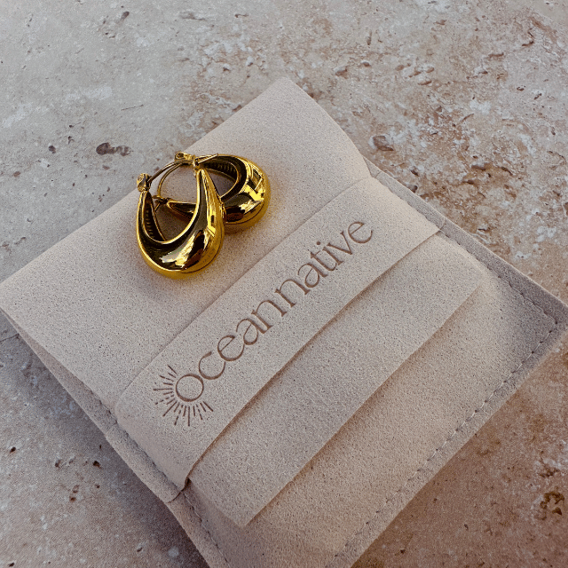 Dome Hoop Earrings waterproof jewellery.