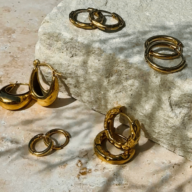 Riptide Hoop Earrings - Chunky waterproof jewellery.