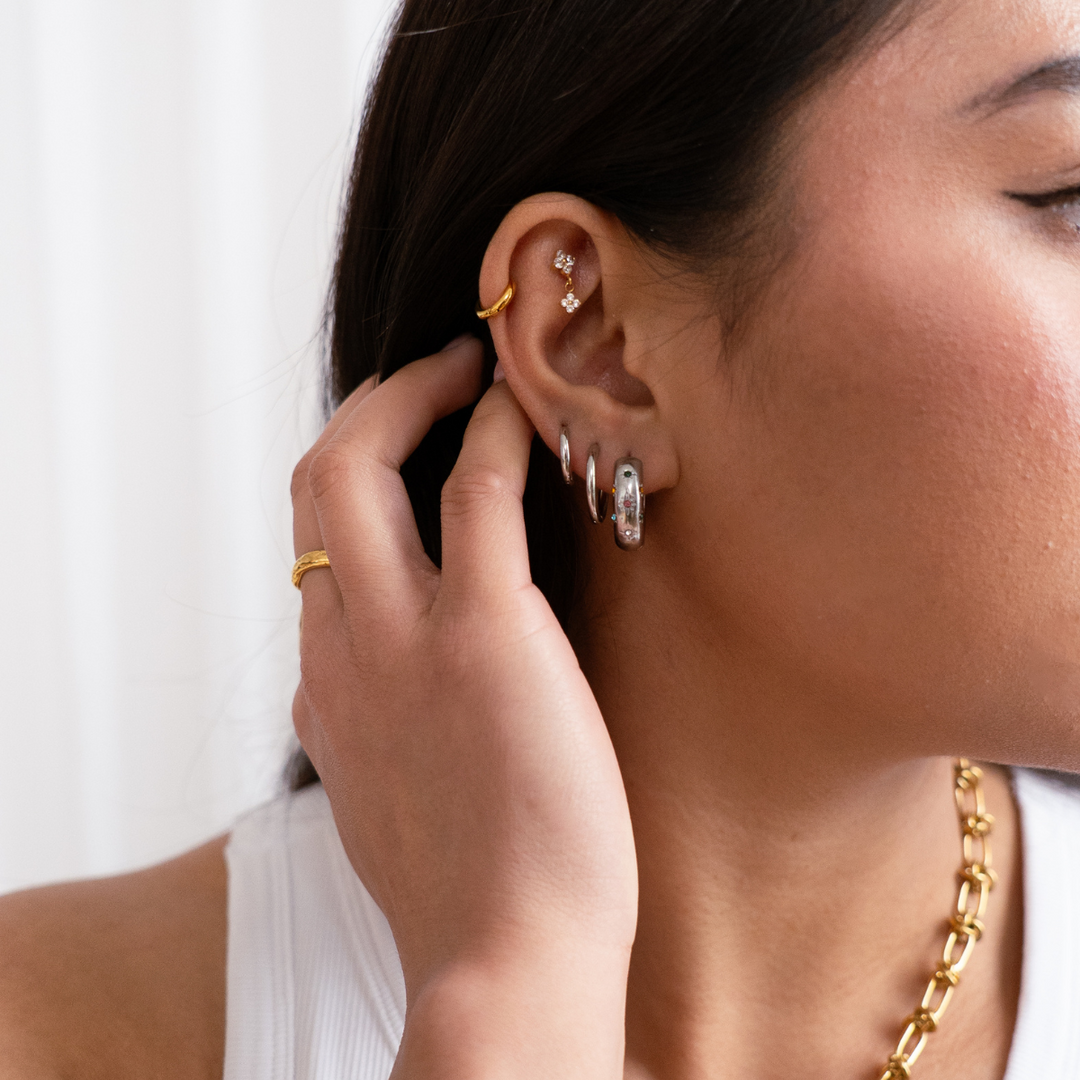 Starburst Hoop Earrings - Gold & Silver