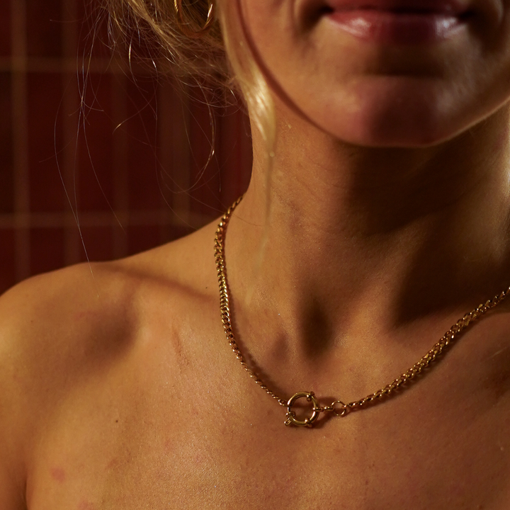 Cuban Clasp Chain Necklace waterproof jewellery.