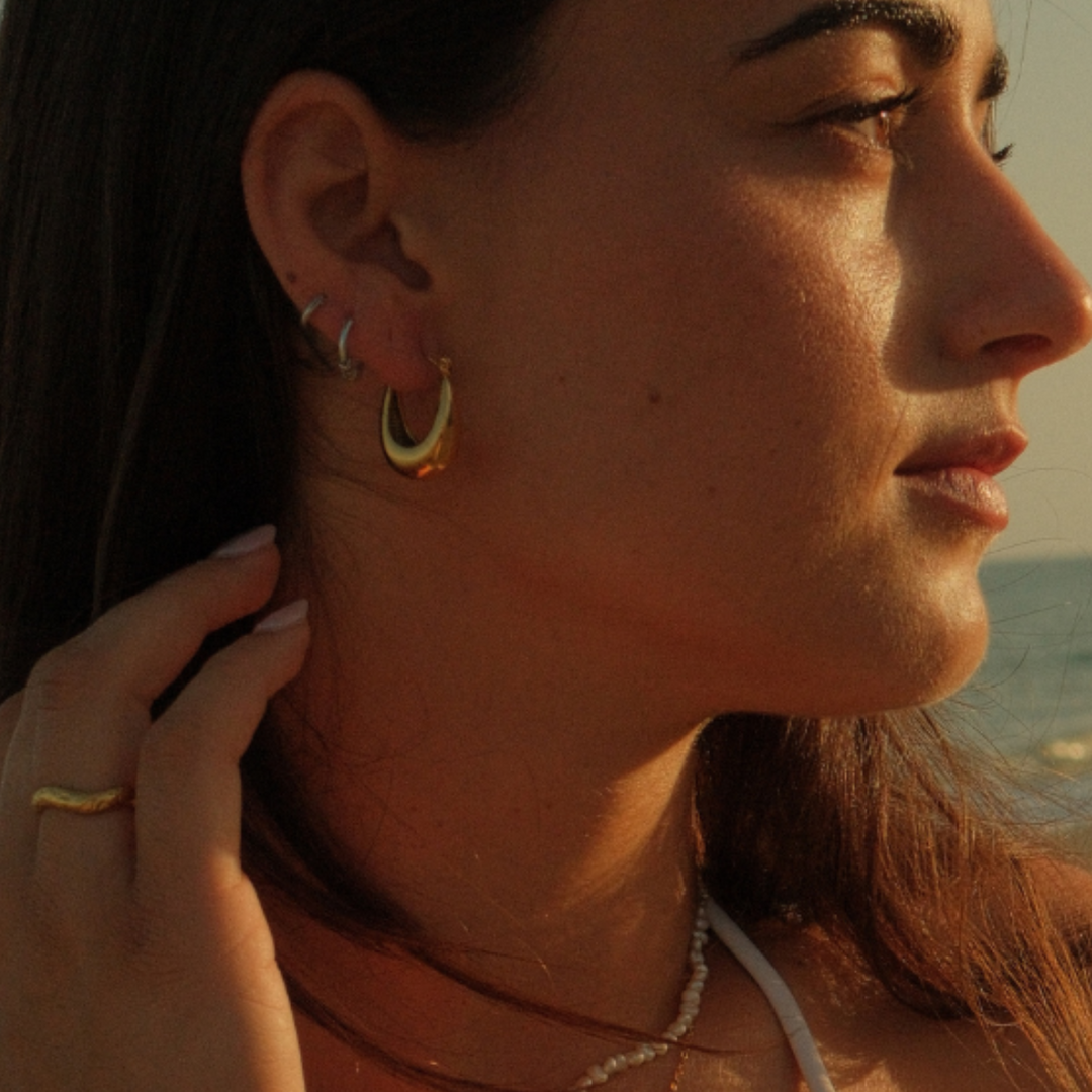 Dome Hoop Earrings waterproof jewellery.
