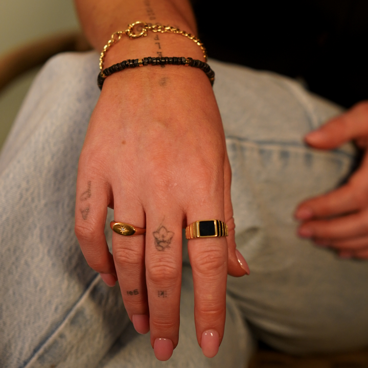 Midnight Signet Ring waterproof jewellery.