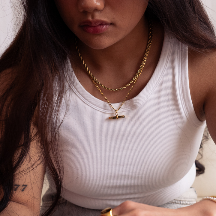 Stay Wild Signature T-Bar Necklace - Gold & Silver