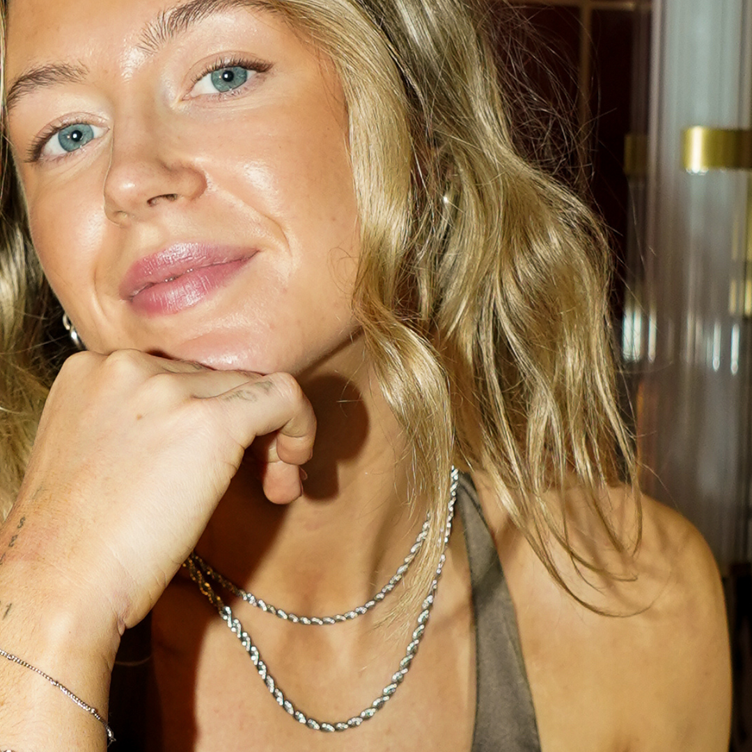 Twisted Rope Necklace - Chunky - Silver