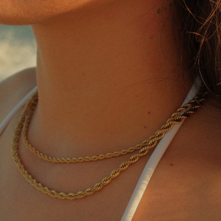 Twisted Rope Necklace - Chunky waterproof jewellery.