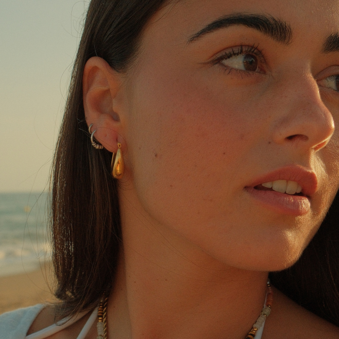 Dome Hoop Earrings waterproof jewellery.