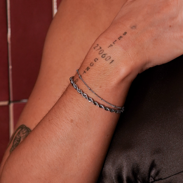 Twisted Rope Bracelet - Silver