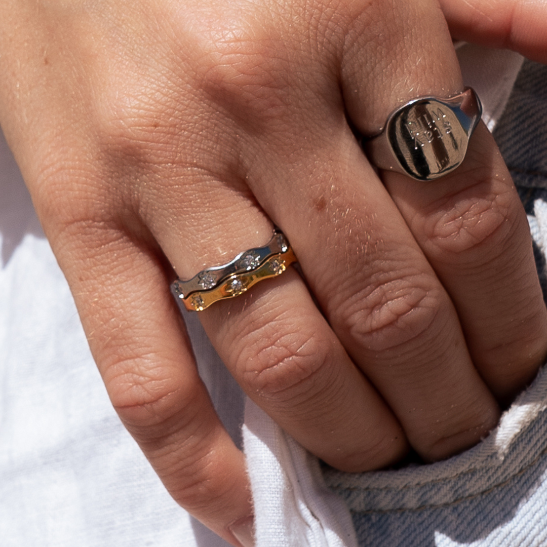 Stay Wild Signature Signet Ring - Gold & Silver