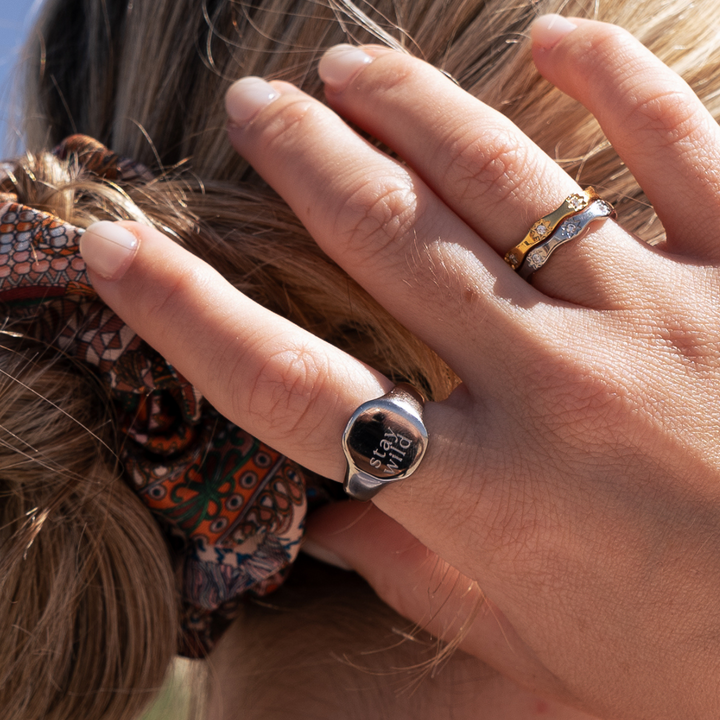 Stay Wild Signature Signet Ring - Gold & Silver