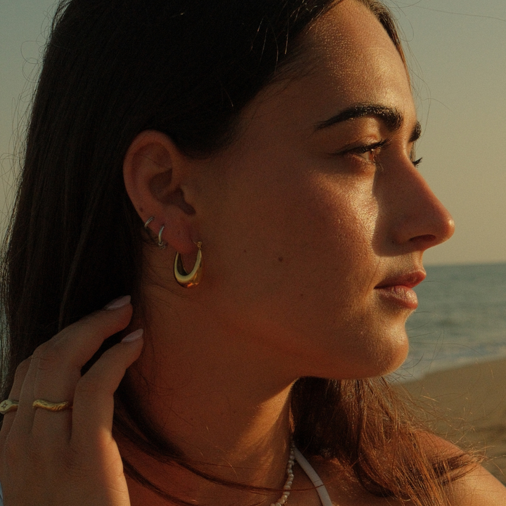 Dome Hoop Earrings waterproof jewellery.