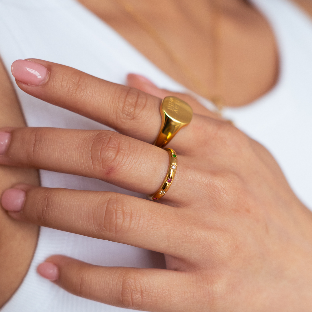 Starburst Band Ring - Gold & Silver