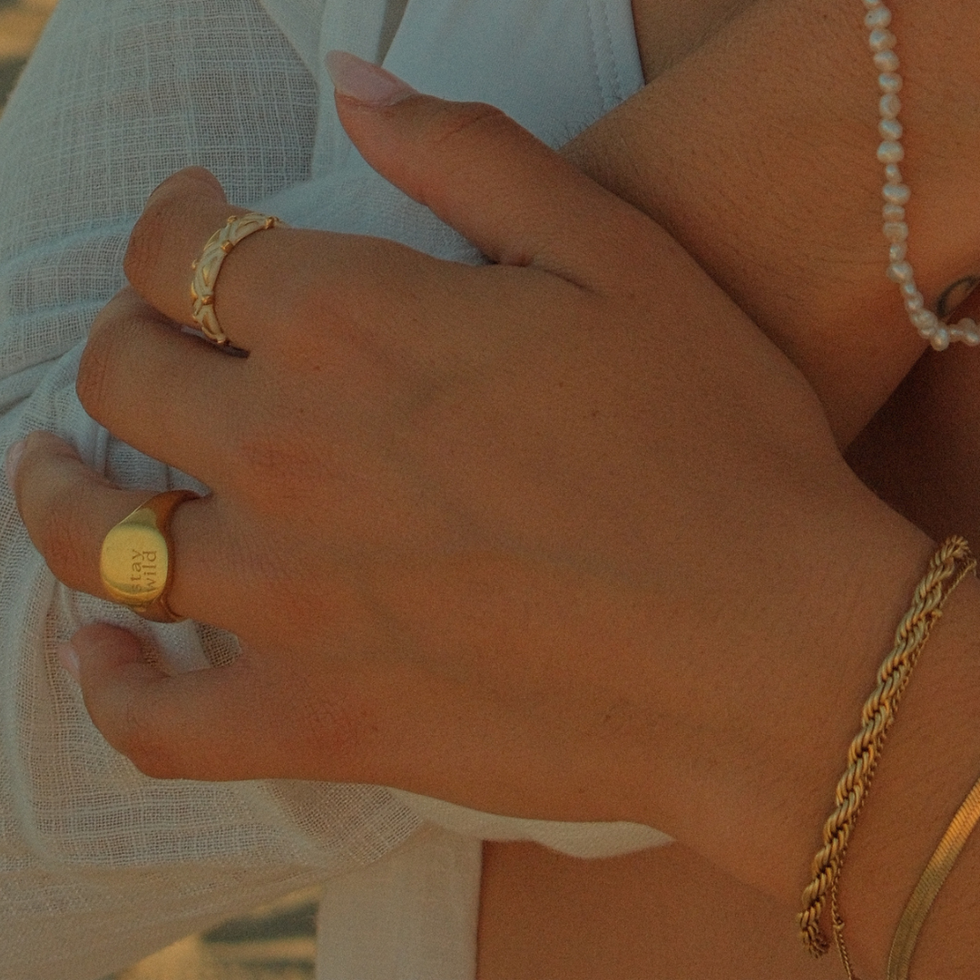 Stay Wild Signature Signet Ring waterproof jewellery.