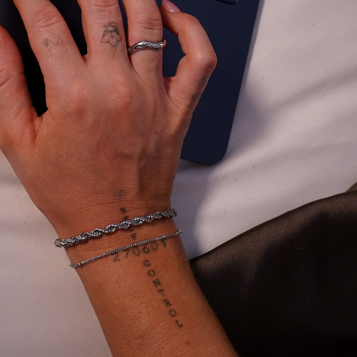 Twisted Rope Bracelet - Silver