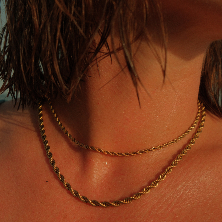 Twisted Rope Necklace - Chunky waterproof jewellery.