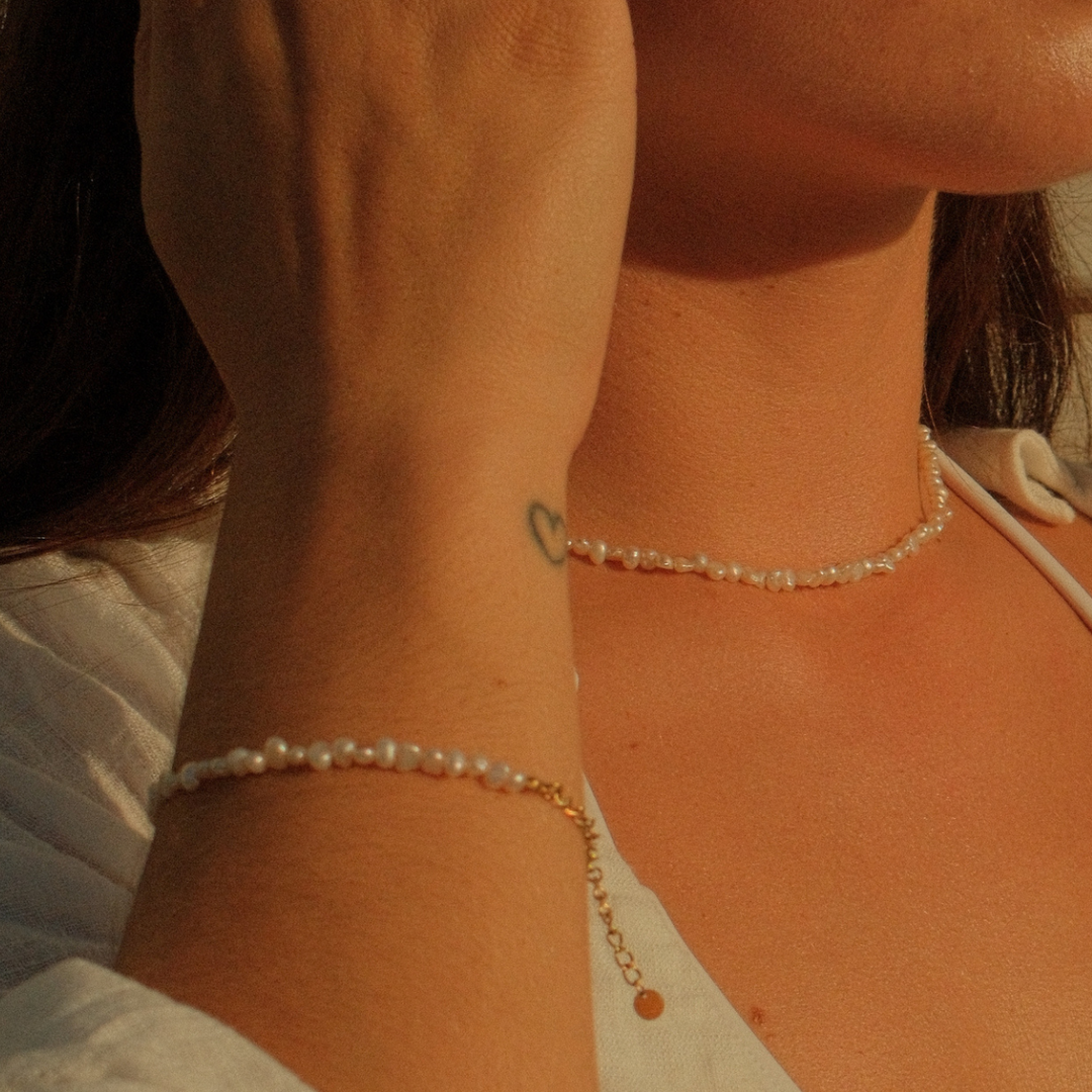 Coastal Freshwater Pearl Bracelet waterproof jewellery on women's wristr