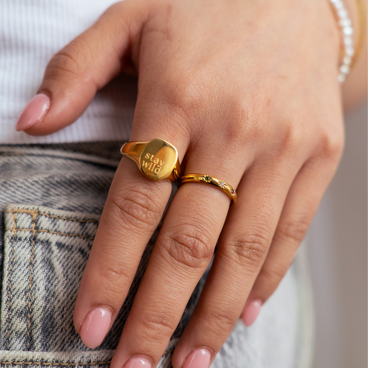 Starburst Band Ring - Gold & Silver