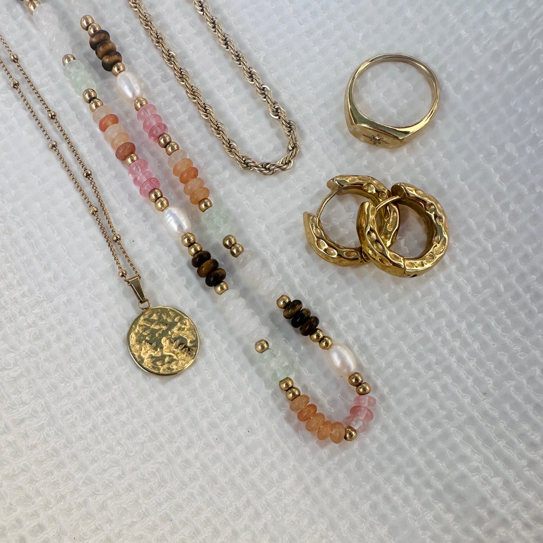 Calypso Natural Stone Beaded Necklace waterproof jewellery.