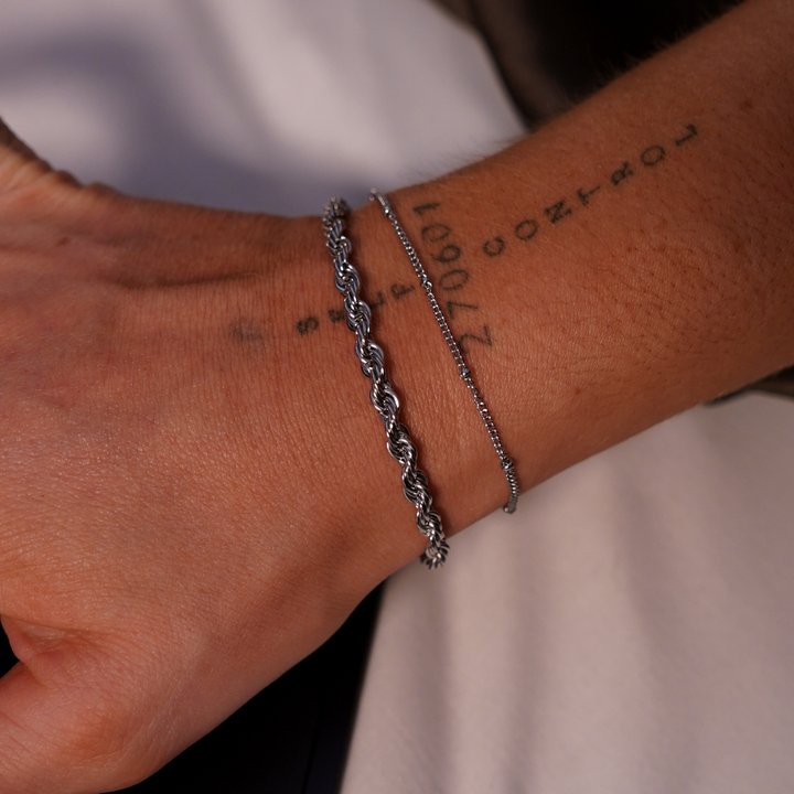Twisted Rope Bracelet - Silver