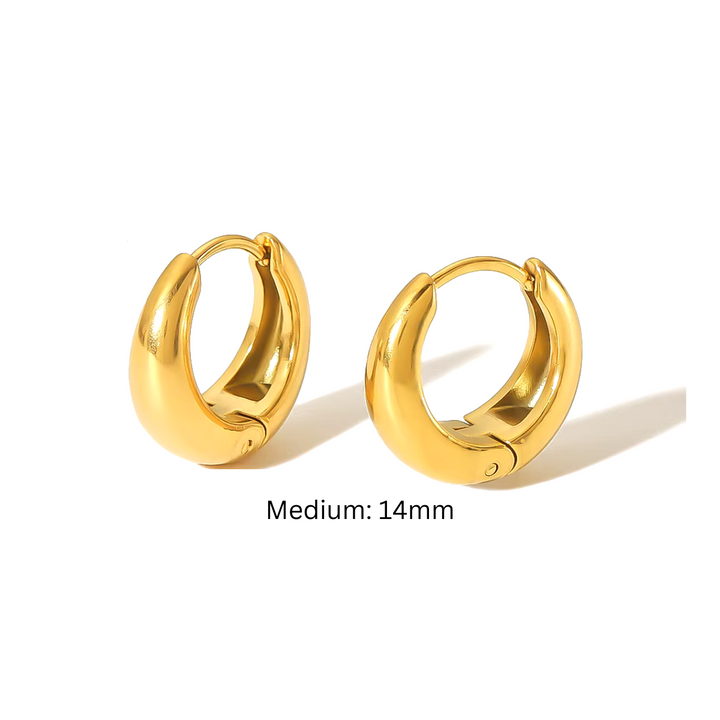 Luna Huggie Hoop Earrings - Gold (S/M/L)