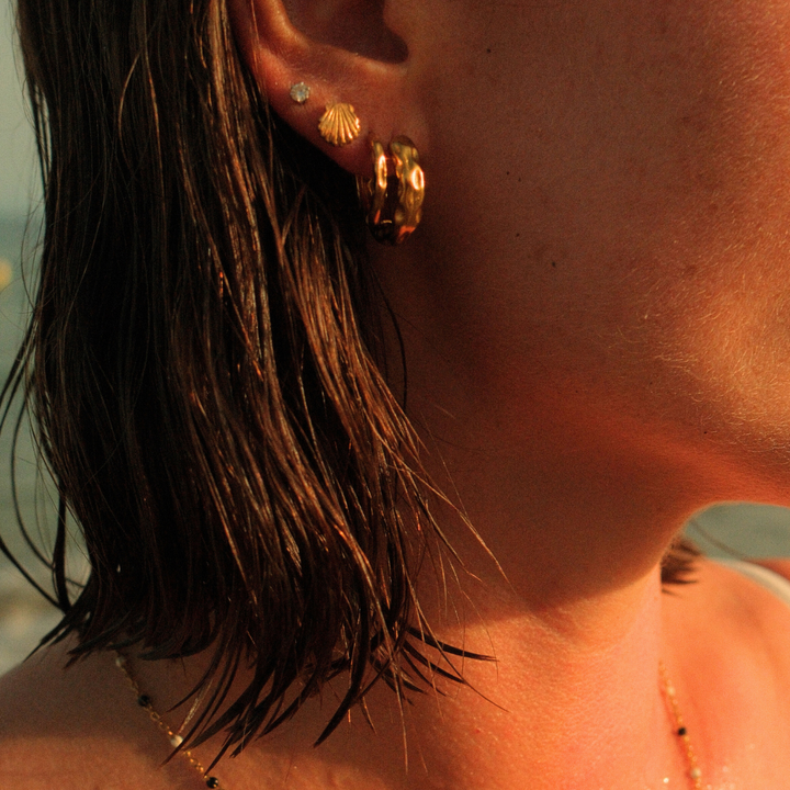 Riptide Hoop Earrings - Thin waterproof jewellery.