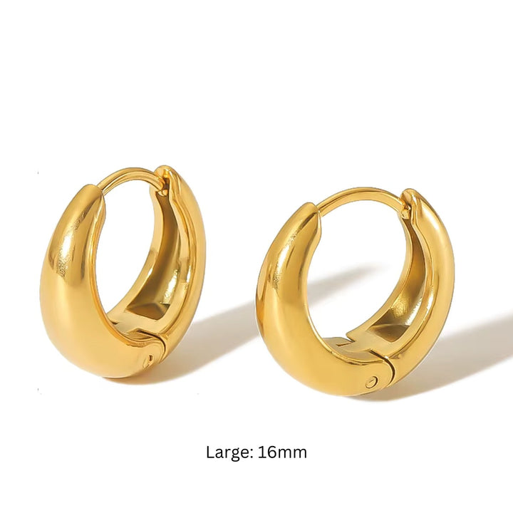 Luna Huggie Hoop Earrings - Gold (S/M/L)