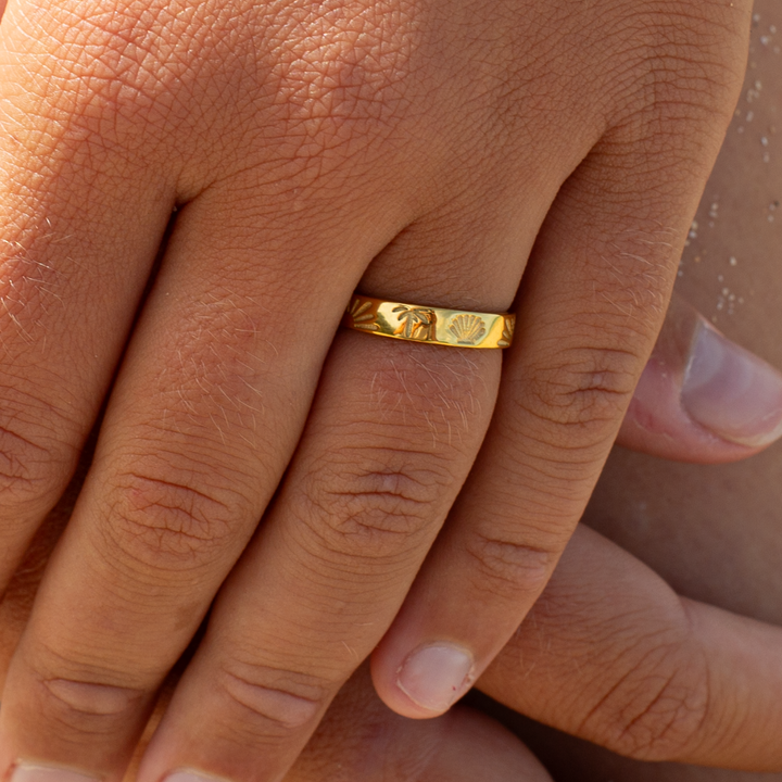 The Ocean Muse Band Ring - Gold & Silver
