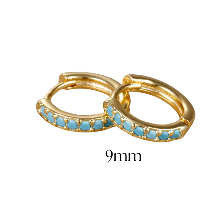 Blue Tide Hoop Earrings - Gold & Silver (S/M)