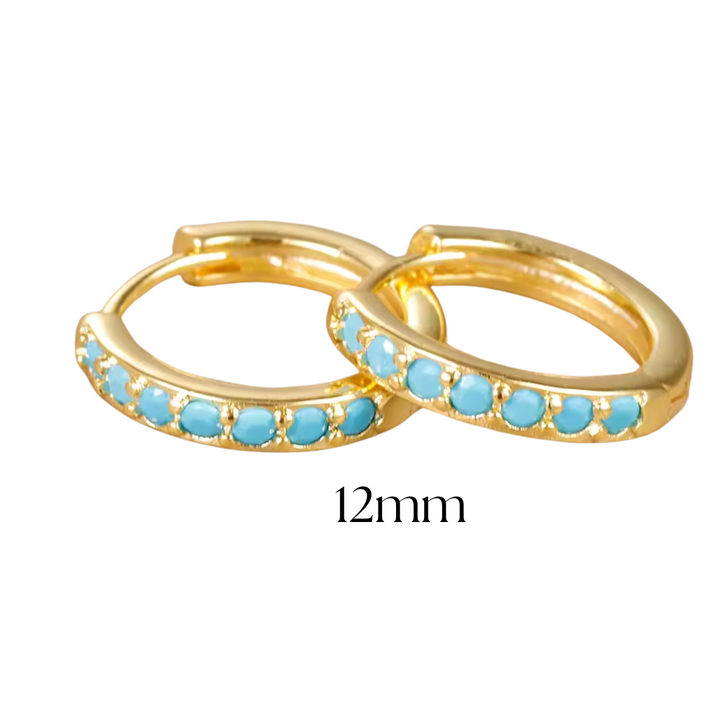 Blue Tide Hoop Earrings - Gold & Silver (S/M)
