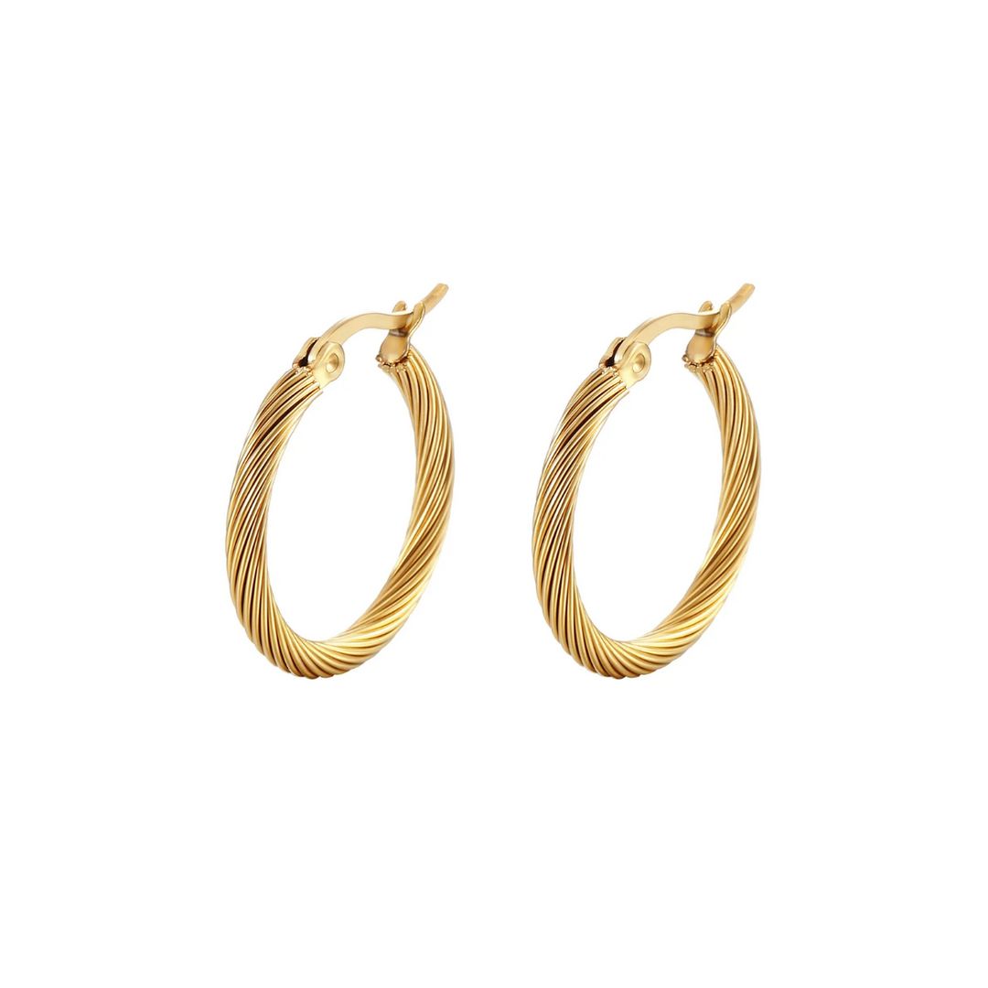 The Alma Hoop Earrings waterproof jewellery.