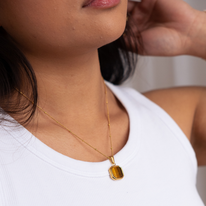 Mocha Square Pendant Charm