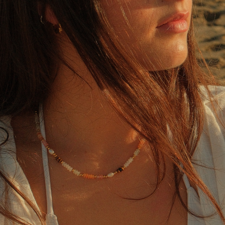 Calypso Natural Stone Beaded Necklace