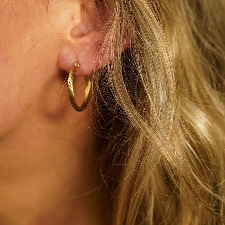 The Alma Hoop Earrings waterproof jewellery.