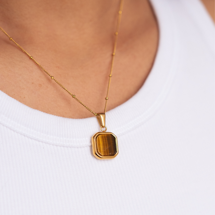 Mocha Square Pendant Charm