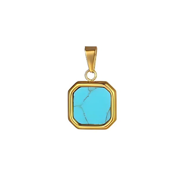 Turquoise Square Pendant Charm