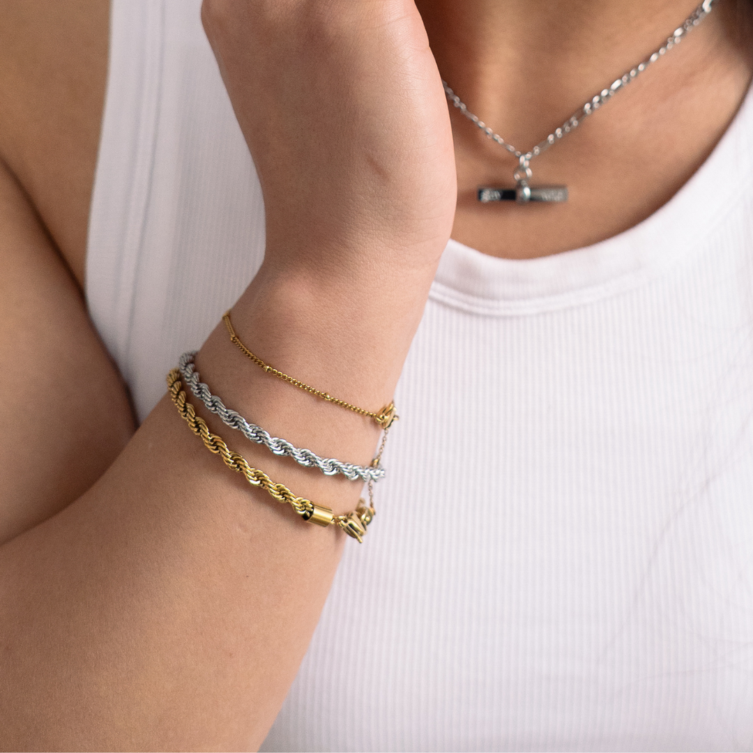 Twisted Rope Bracelet - Silver