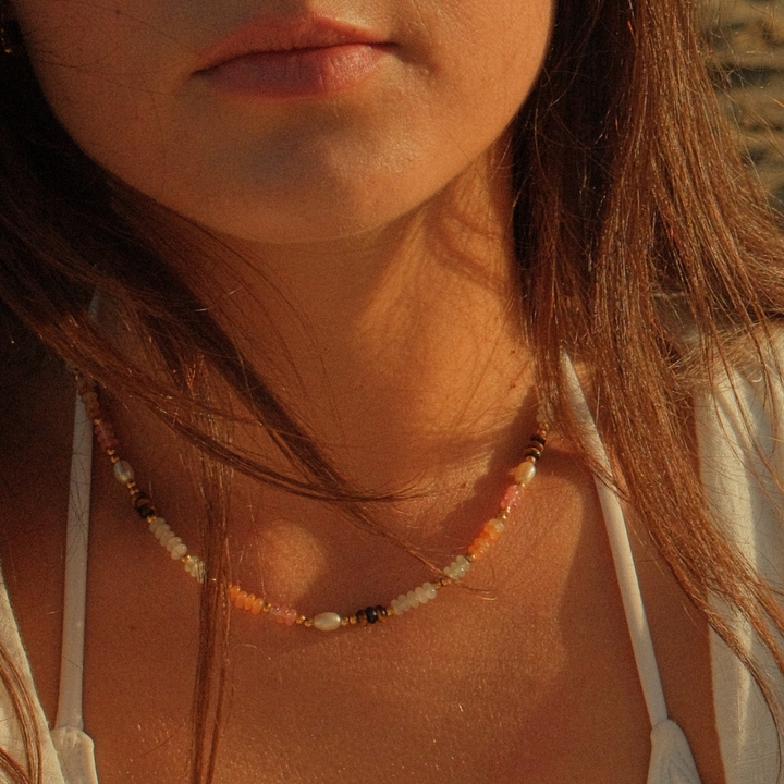 Calypso Natural Stone Beaded Necklace