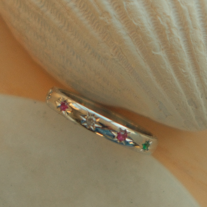 Starburst Band Ring - Gold & Silver